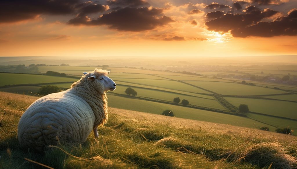 Sussex Sheep Sunset